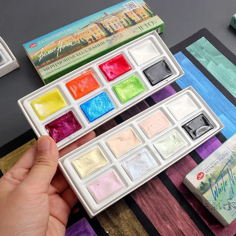 Watercolor Paint Set Solid Pigment - 2024 baru putih malam Master pigmen