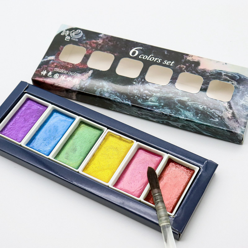 Watercolor Paint Set Solid Pigment - Set Padat Pigmen Cat Air Mutiara