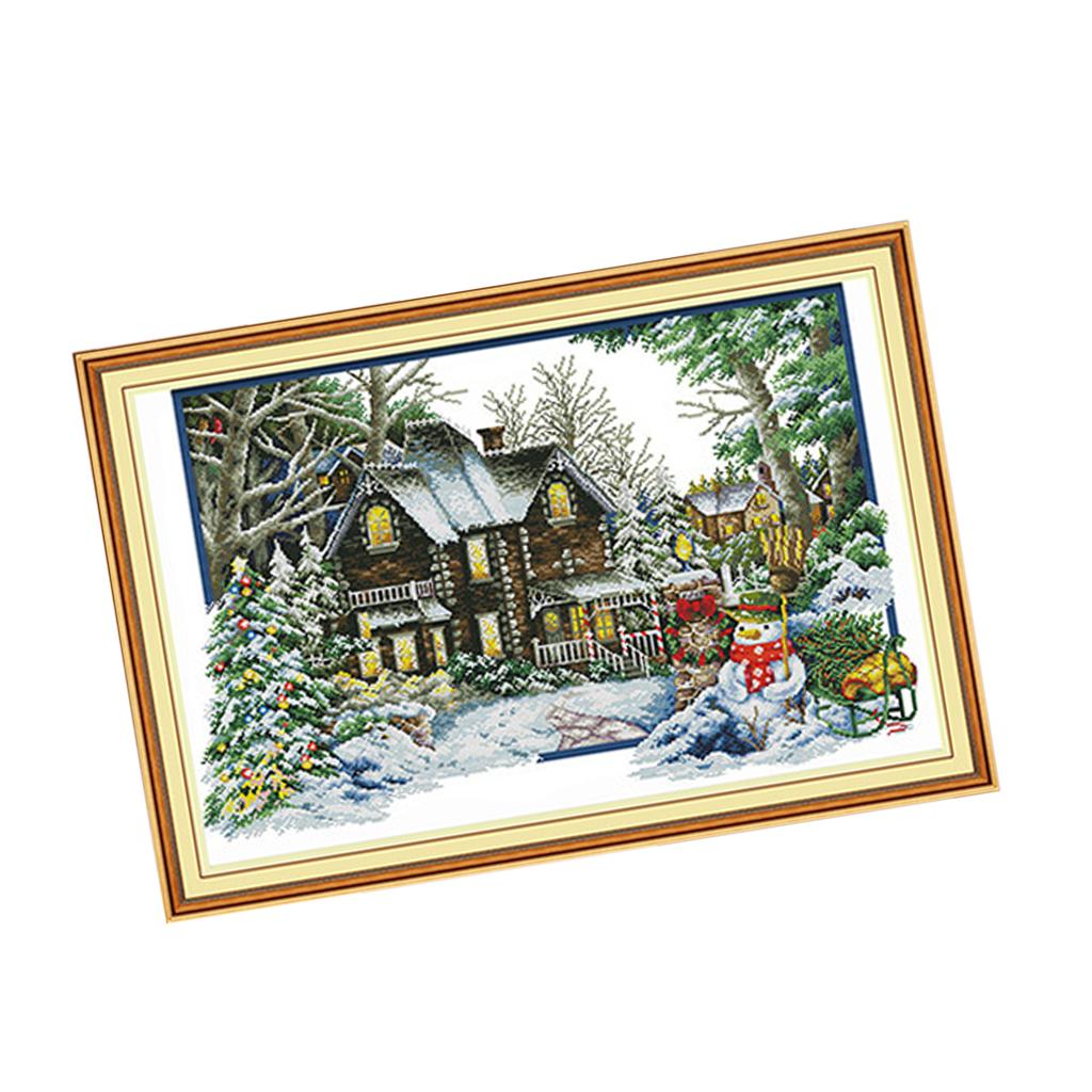Cross Stitch Stamped Kits Beginners - Kit Sulaman Silang dengan Pola Musim