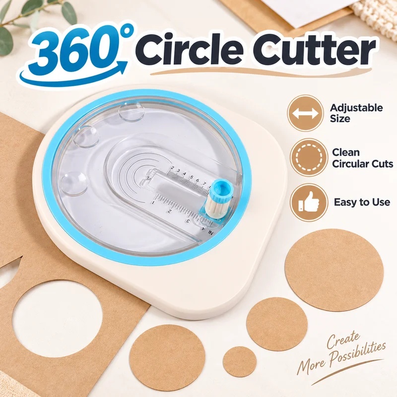 Scrapbooking - 360 ° Alat Pemotong Kertas Melingkar