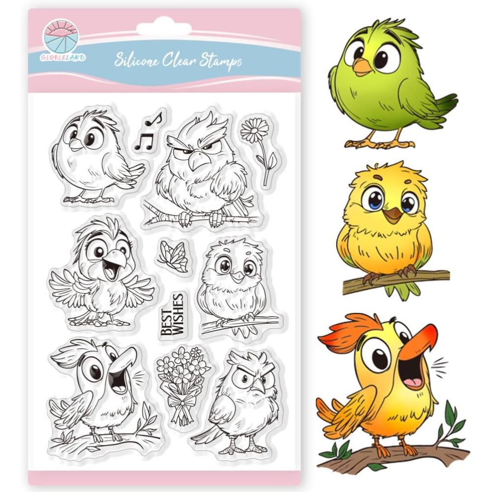 Stempel Bening Burung Lucu unt - Clear Silicone Stamps For Card Making ulasan dan harga