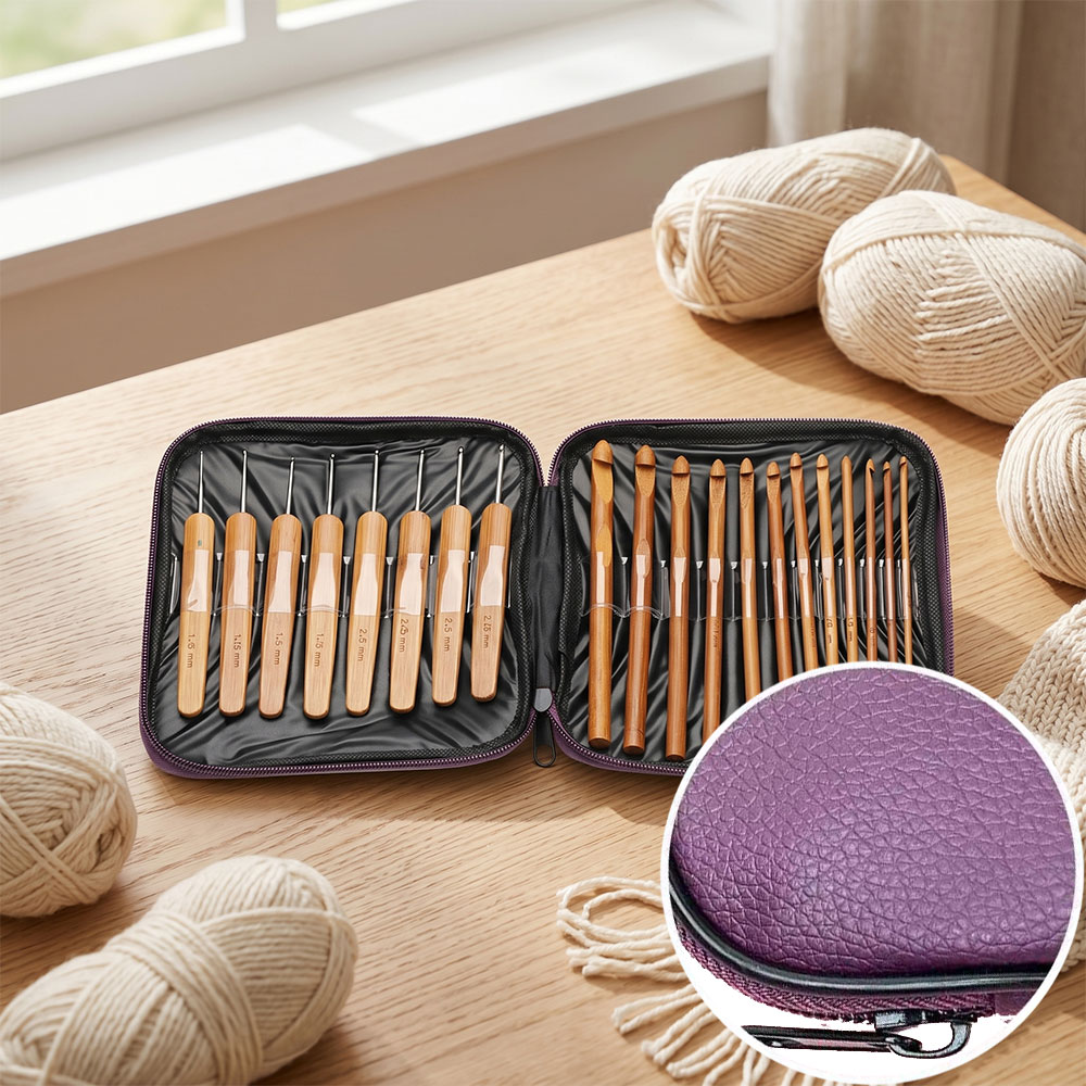 74pcs Set Jarum Rajut Bambu Al - Sewing ulasan dan harga