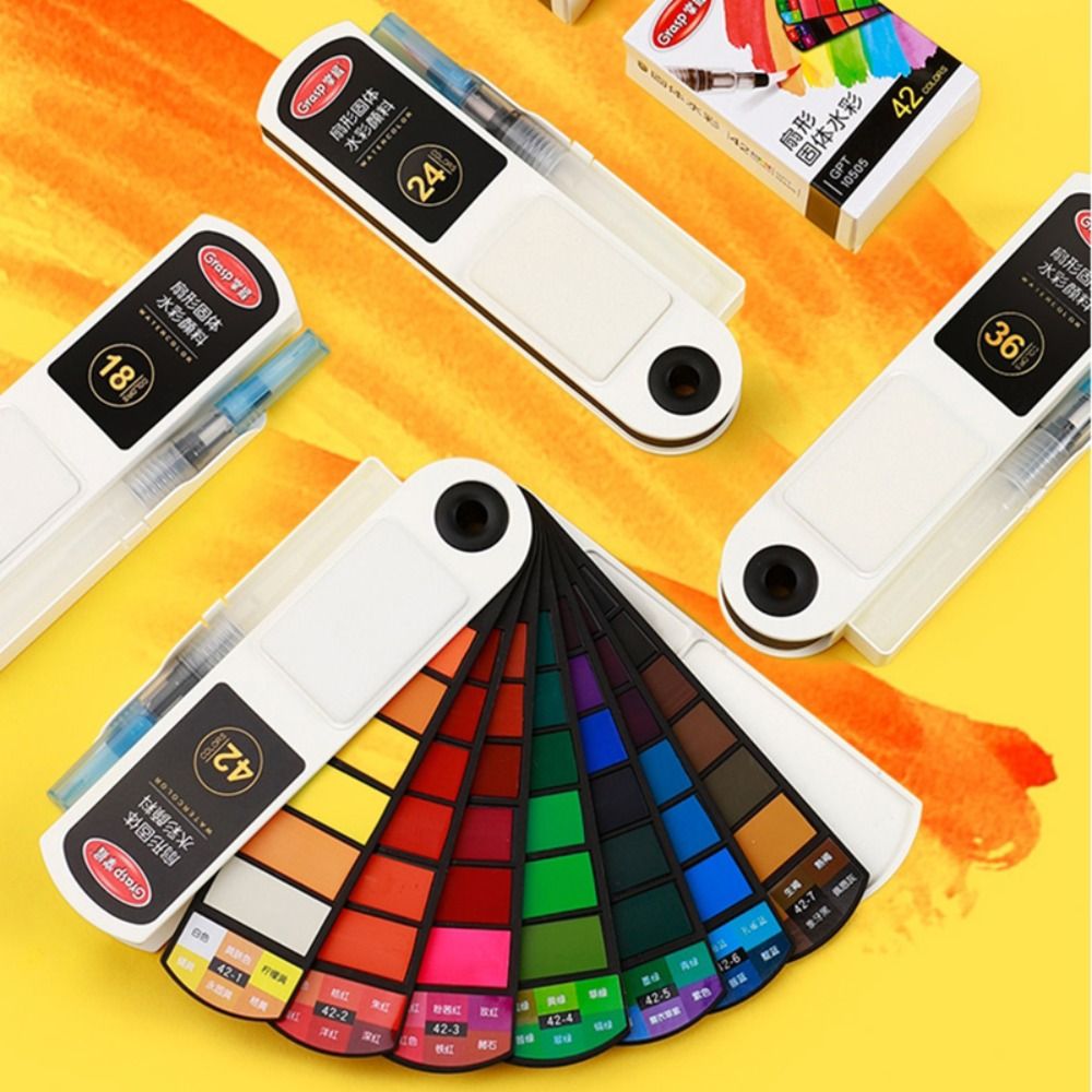 Set Cat Air Lipat dengan Kuas  - Watercolor Paint Set Solid Pigment ulasan dan harga
