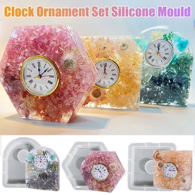 Jam Set ornamen cetakan siliko - Silicone Epoxy Resin Molds Set ulasan dan harga