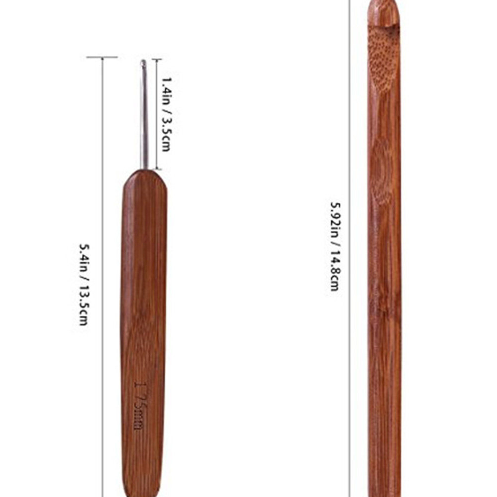 1 Set Alat Merajut dari Bambu  - Wooden Crochet Hooks Ergonomic Handle ulasan dan harga