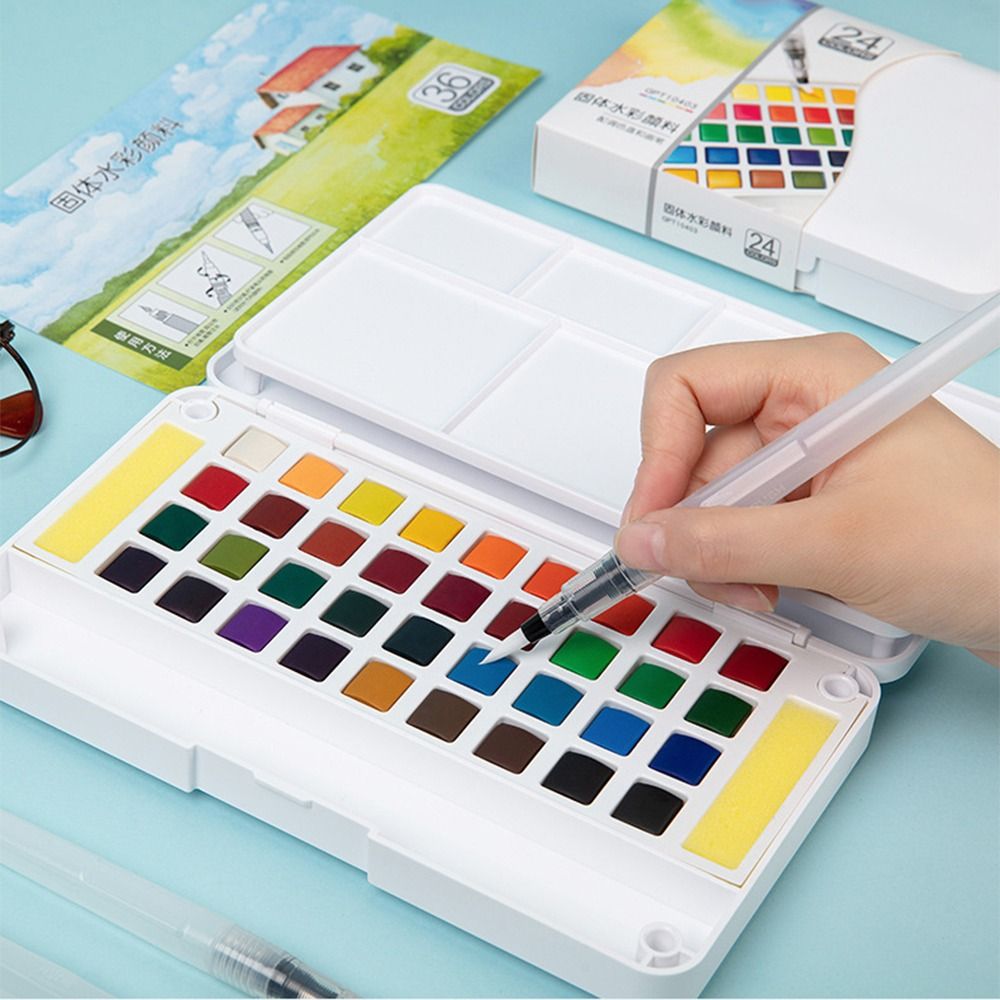 Set Cat Air Solid 12/18/24/36  - Watercolor Paint Set Solid Pigment ulasan dan harga