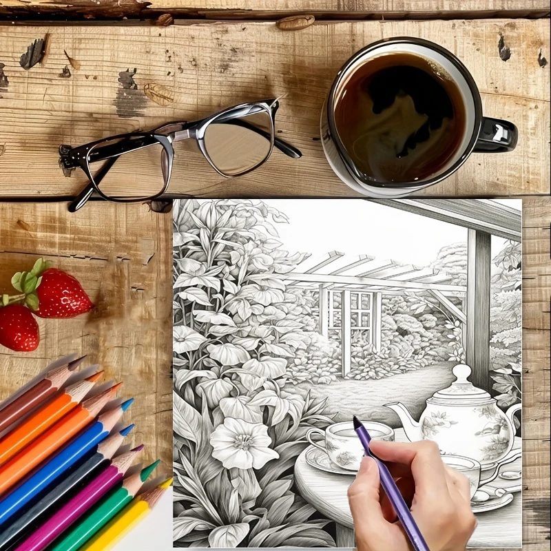 Buku Mewarnai Tea In The Garde - Painting Supplies ulasan dan harga